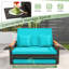 Ensemble de lit de jour en rotin  avec causeuse et repose-pieds avec rangement-2721787
