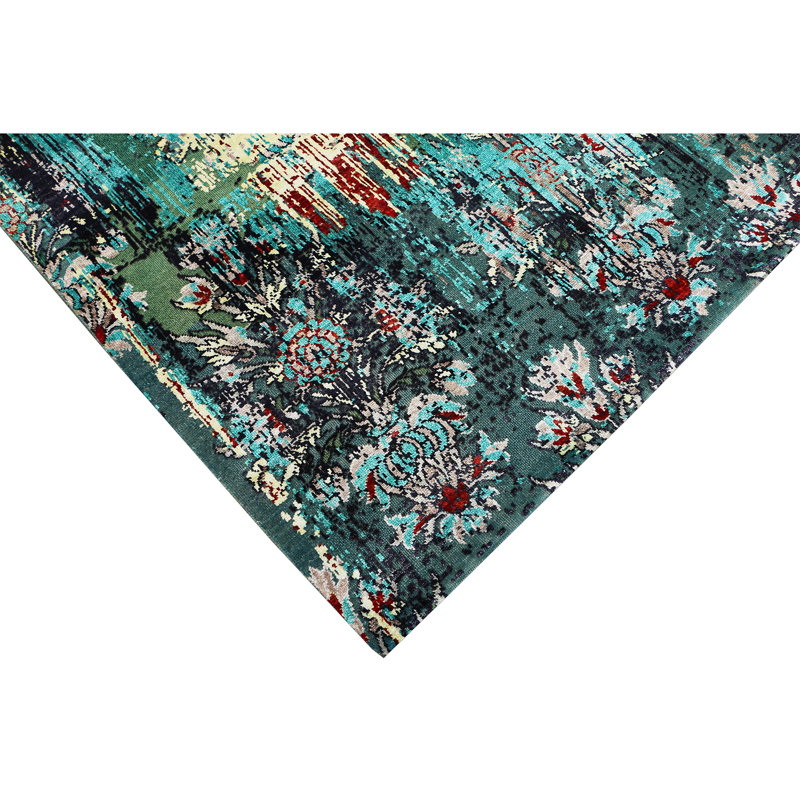 NEOV4547RDGDG Damask Area Rug, Rectangle 8' x 10'