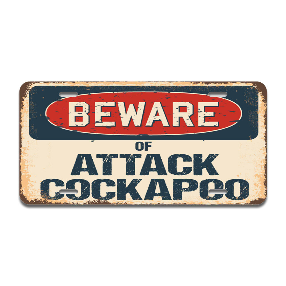 SignMission Beware of Attack Cockapoo Aluminum Plate Frame | Wayfair