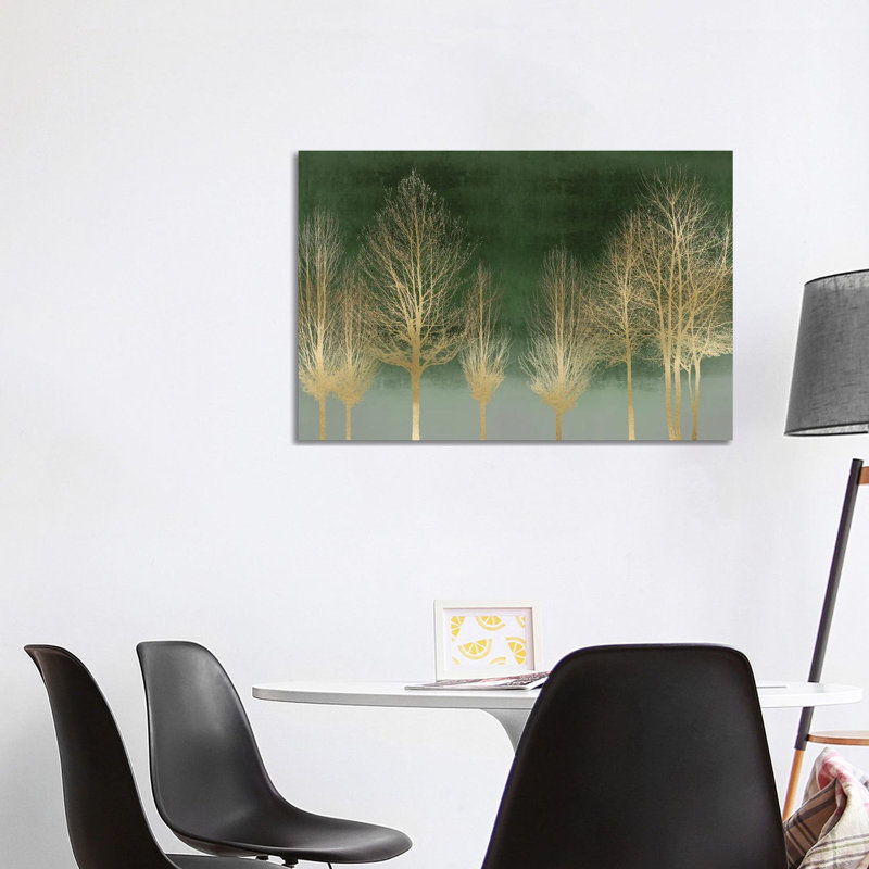 Gold Forest On Green by Kate Bennett - Wrapped Canvas Print, 101.6 cm H x 66.04 cm W x 1.91 cm D