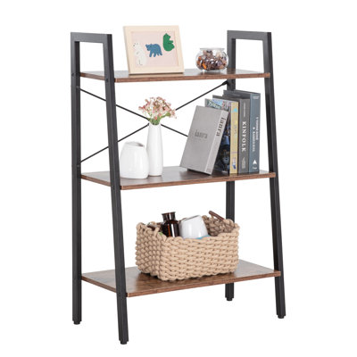Industrial 3-Tier Bookshelf - Freestanding Metal Display Rack for Home/Office by 17 Stories
