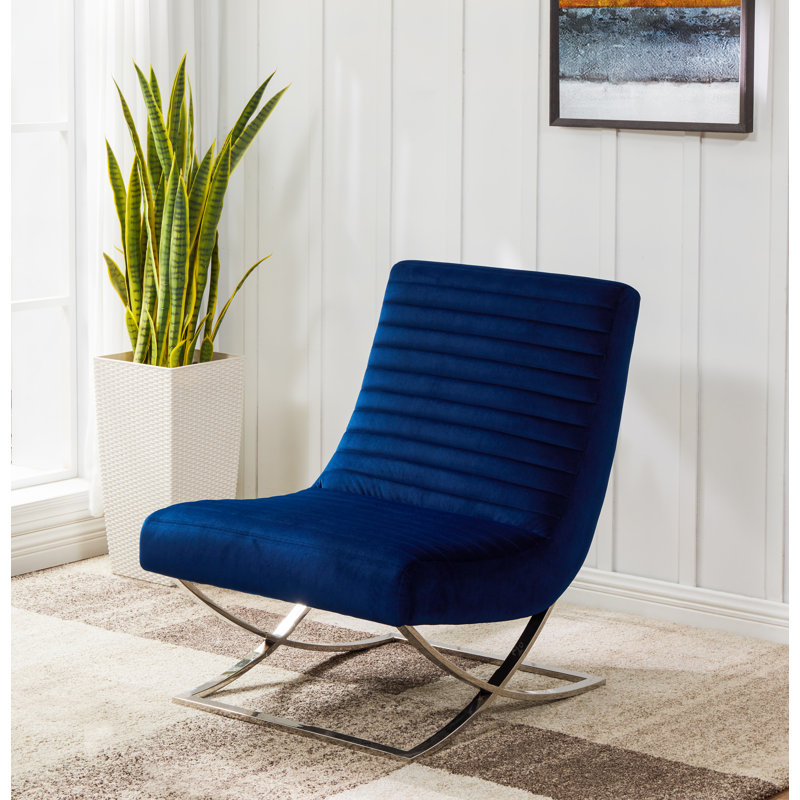 Fauteuil club 28,5 po, Velours marine