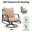 Ensemble de conversation d'extérieur 5 pièces avec fauteuil pivotant pour 4 personnes