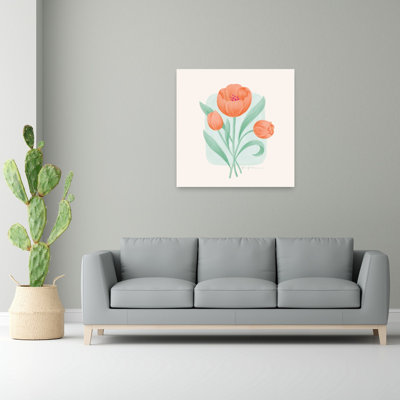 «Spring Blooms III Abstract Contemporary Tulip Flower Landscape», reproduction d'art murale