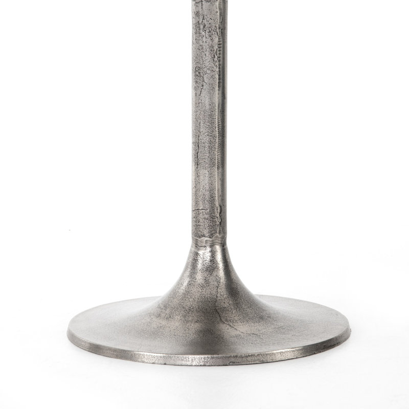 Felix Pedestal Dining Table, Raw Antique Nickel, Bar Height ( 42" Height)