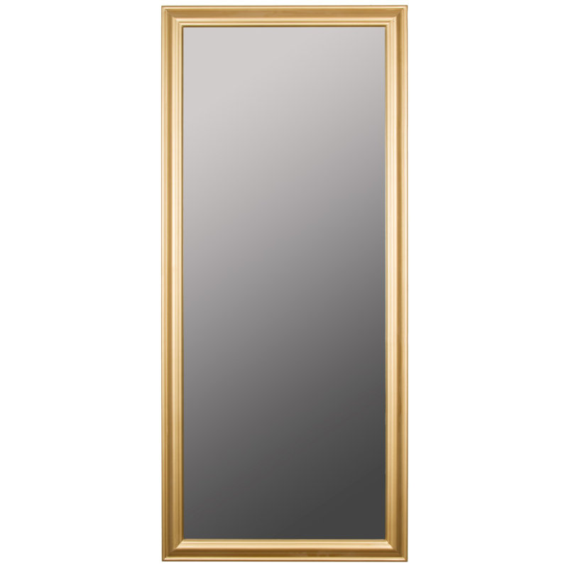 Lemoine Wood Flach Wall Mirror, Gold, 162cm H x 72cm W