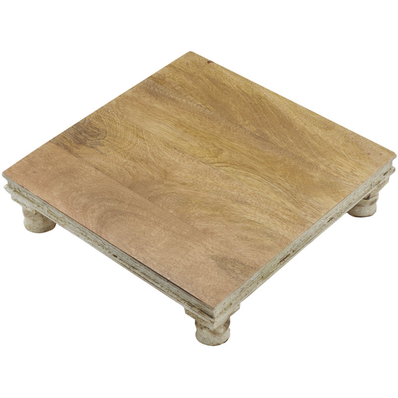 Planche de service en bois de manguier surélevé Fitz and Floyd Austin Craft, 12 po, Marron