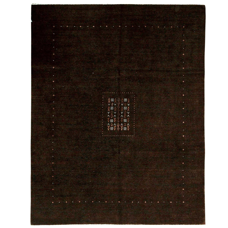 Wool Southwestern Area Rug in Brown, Rectangle 7'9" x 9'9"