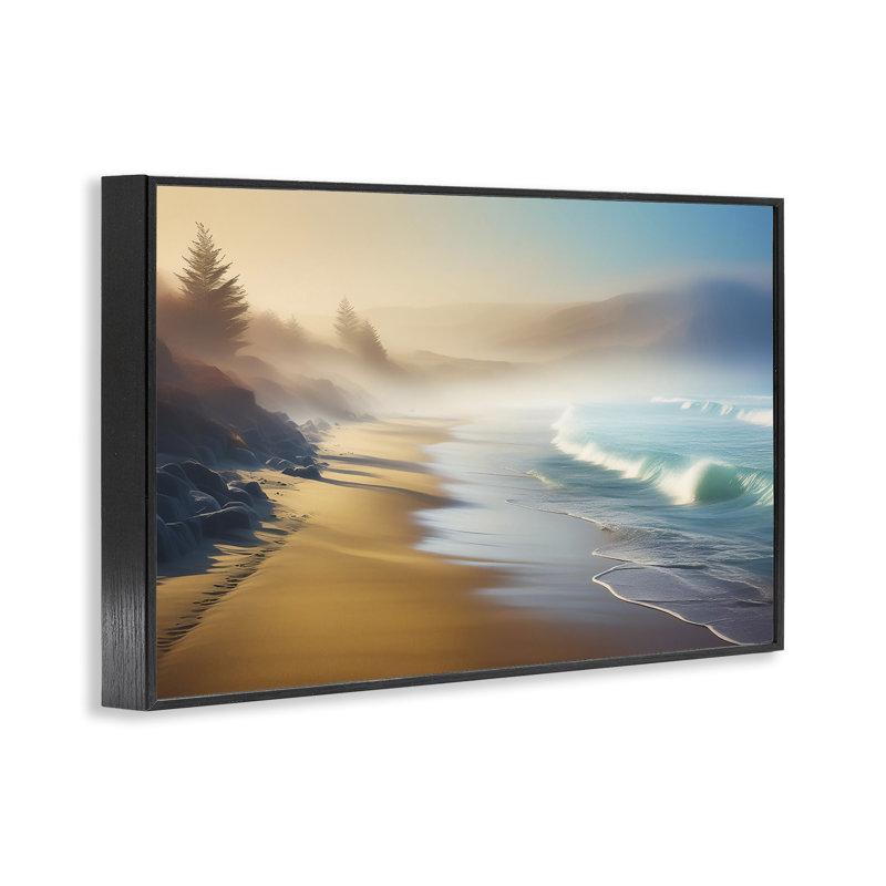 Estampe numérique  Smooth Beach Tide par Noah Bay, Giclée encadrée noir minuit, H 16 po x l 24 po
