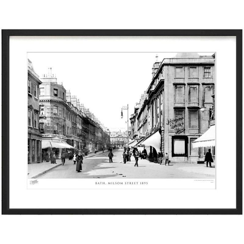 Bath, Milsom Street 1895 - Single Picture Frame Print, 45cm H X 60cm W x 2cm D