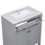 Ensemble de meuble-lavabo moderne 60 po gris avec lavabos doubles (séparés), lavabos doubles en céramique, tablette réglable, portes à fermeture en douceur et tiroir rabattable - Solution de salle de bain moderne pour salles de bain spacieuses