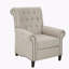Fauteuil inclinable manuel capitonné à boutons-500764849