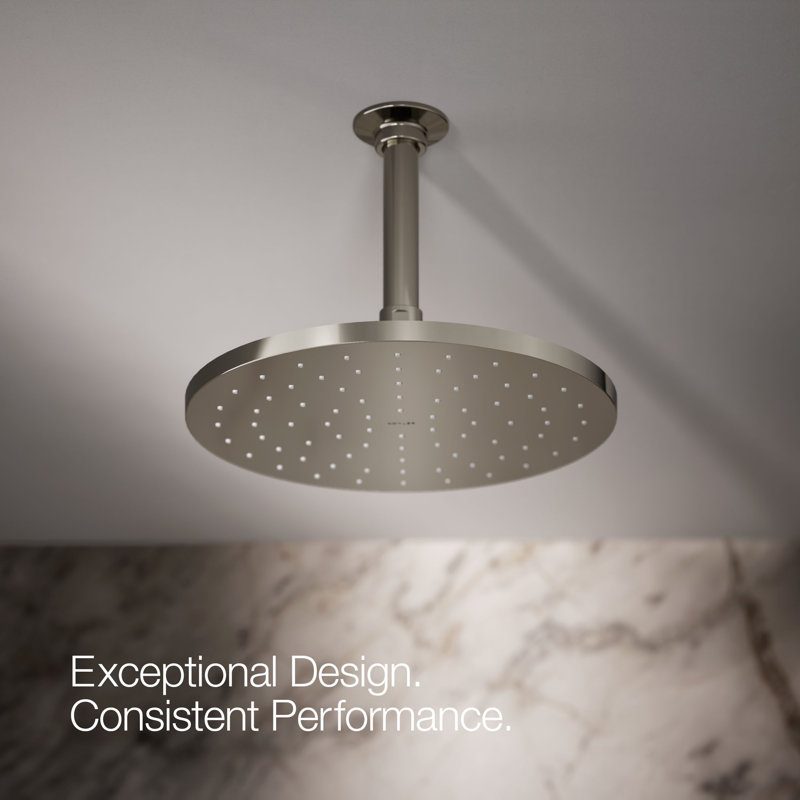 Contemporary Multi Function Rain Shower Head, Vibrant Polished Nickel, 1.75 GPM, Square