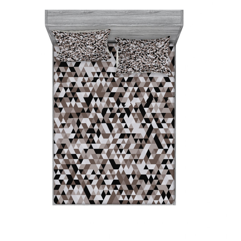 Ensemble de draps géométriques tendance, Ensemble de drap pour grand lit avec drap-housse
