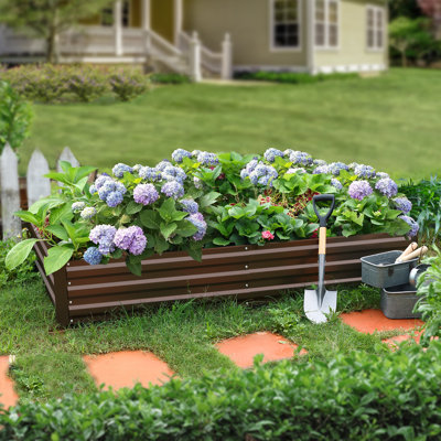 Severson Rectangular Open Bottom Metal Raised Garden Bed