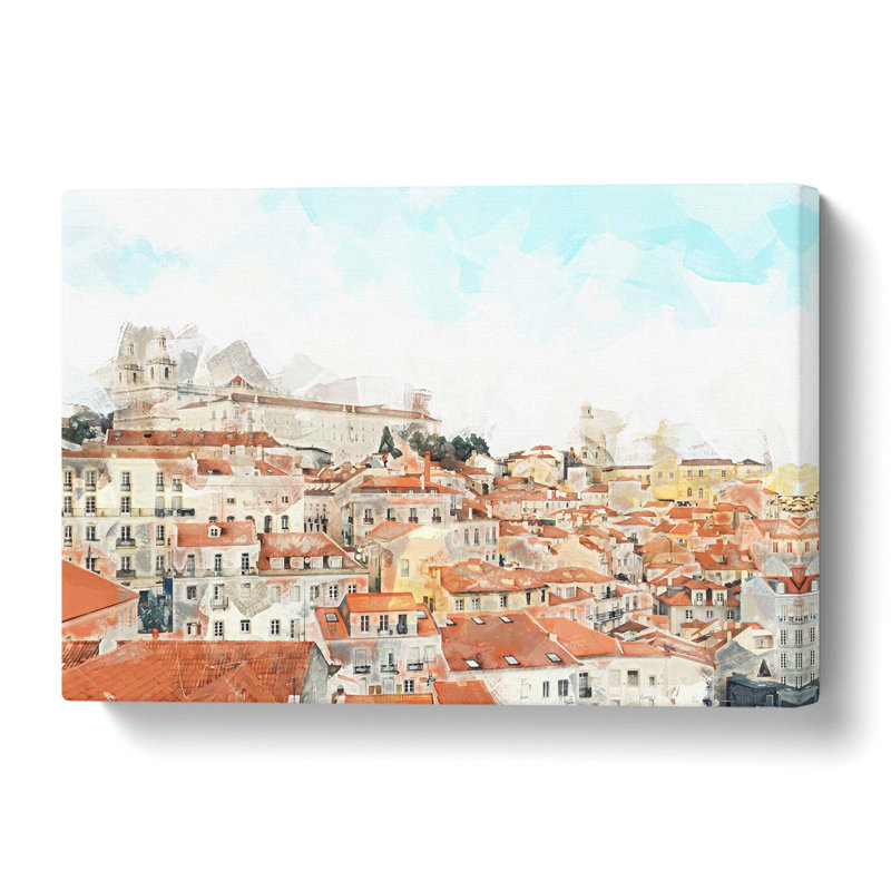 Alfalma Lisbon Portugal Skyline - No Frame Print on Canvas, 91.4 cm H x 61 cm W