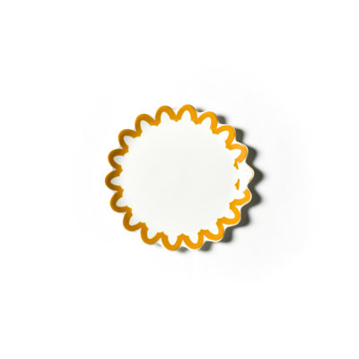 Brass Arabesque Trim Scallop Salad Plate