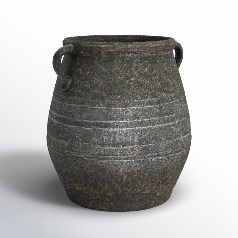 Nonie 13.75'' Terracotta Table Vase, Black