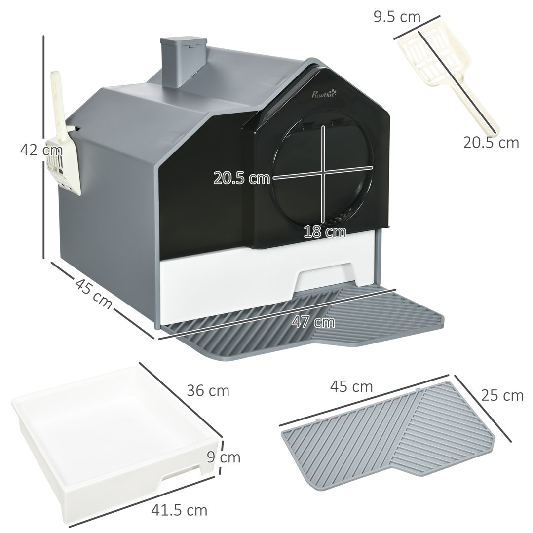 Plastic Litter Box Enclosure with Scoop