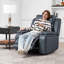 Fauteuil inclinable électrique 36,2 po à deux moteurs avec revêtement en cuir véritable de qualité supérieure-2045767738
