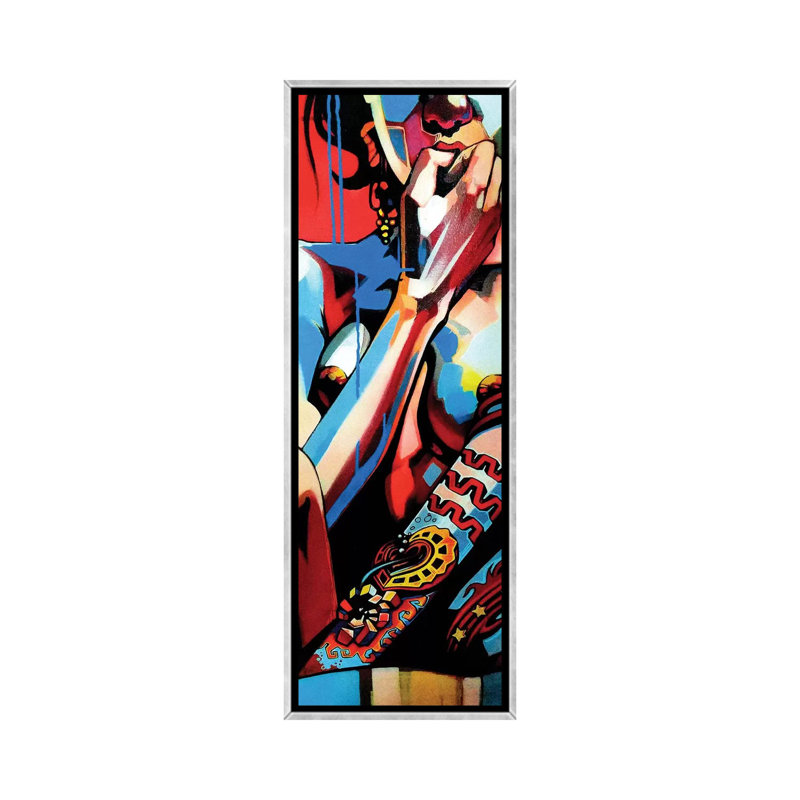 Print, H 72 po x l 24 po x 1,5 po, Toile avec cadre argenté