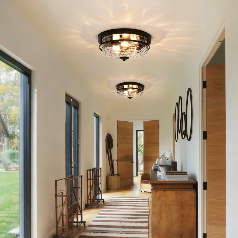 Modern 4-Light Flush Mount Ceiling Light, Matte Black