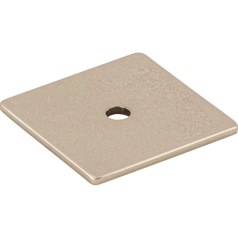 Brushed Nickel Square Knob Backplate 1.25"