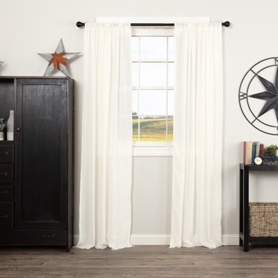 Francoise 100% Cotton Sheer Curtain Panel Pair