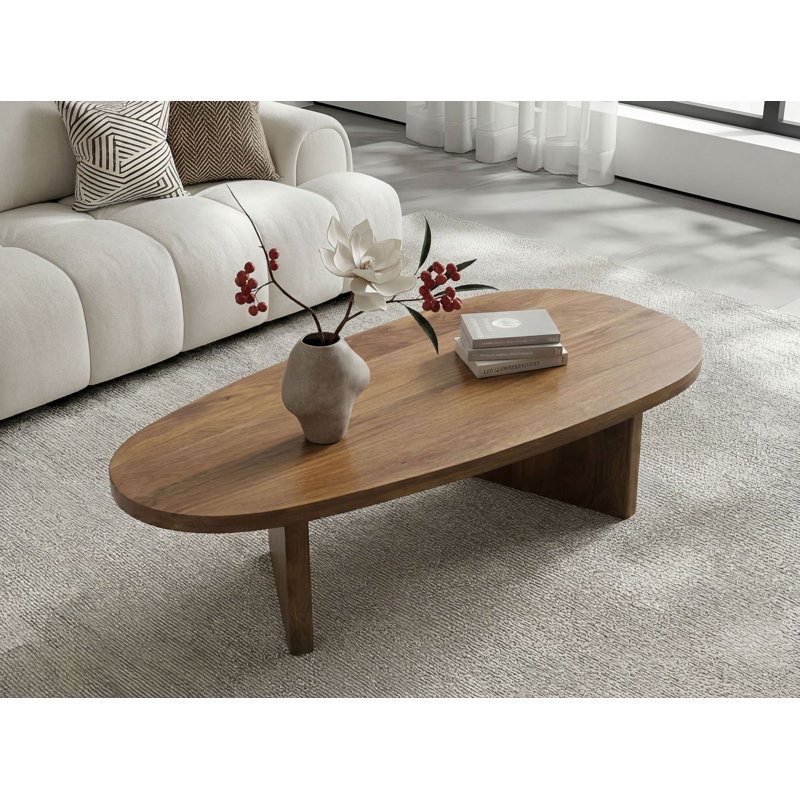 Oval Solid Mango Wood Coffee Table