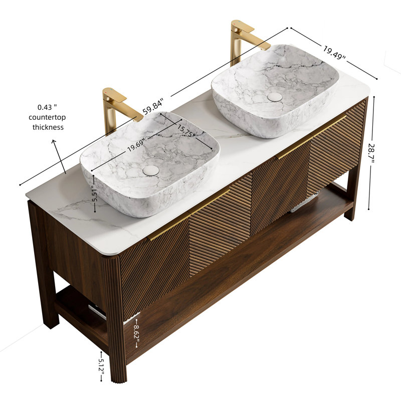 60" Bathroom Vanity and Sinks