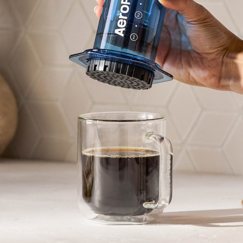 AeroPress Clear Coffee Press, Clear Blue