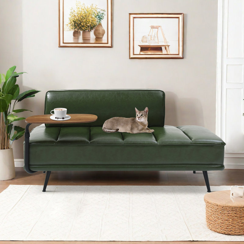 Banc de bout moderne avec pieds en bois pour le salon, Vert