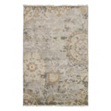 Hand Woven Cotton and Wool Floral Area Rug