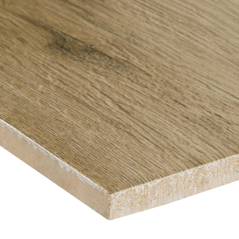 Everden 8 in. x 40 in. Matte Ceramic Wood Look Floor and Wall Tile, Ecru