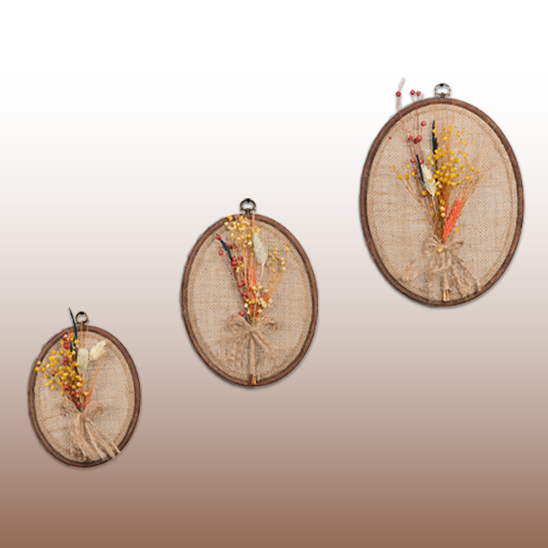 3 pièces de décoration murale en jute