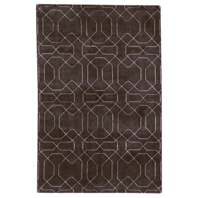 High-Quality Hand-Knotted Chocolate Area Rug