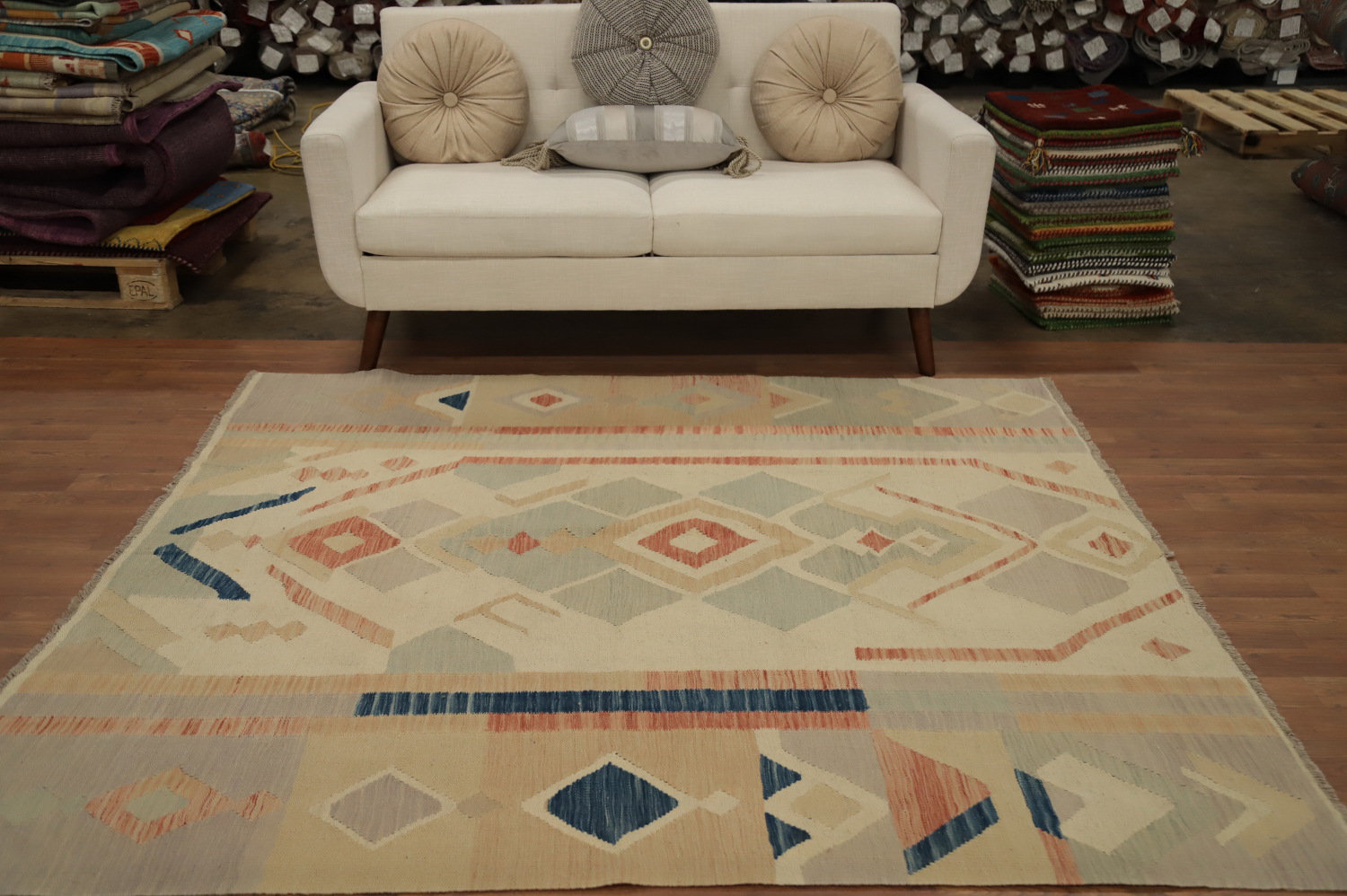 6x7 Rug Dakota Fields Tribal Wool Kilim Vegetable Dye Area Rug 6x7 | Wayfair