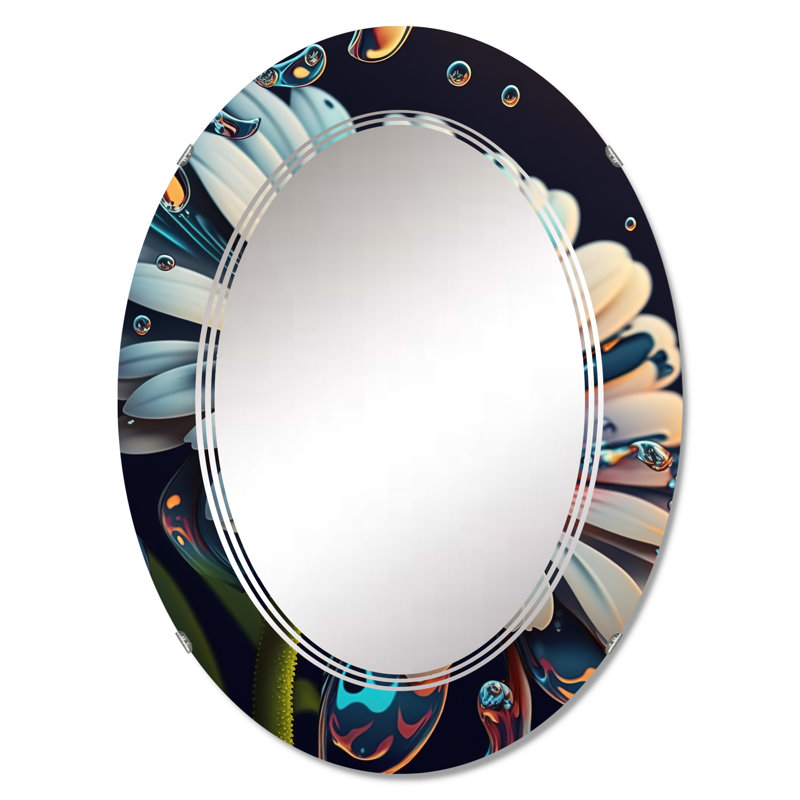 Miroir mural Oritse Modern Blooming Daisy II, 36 po x 24 po