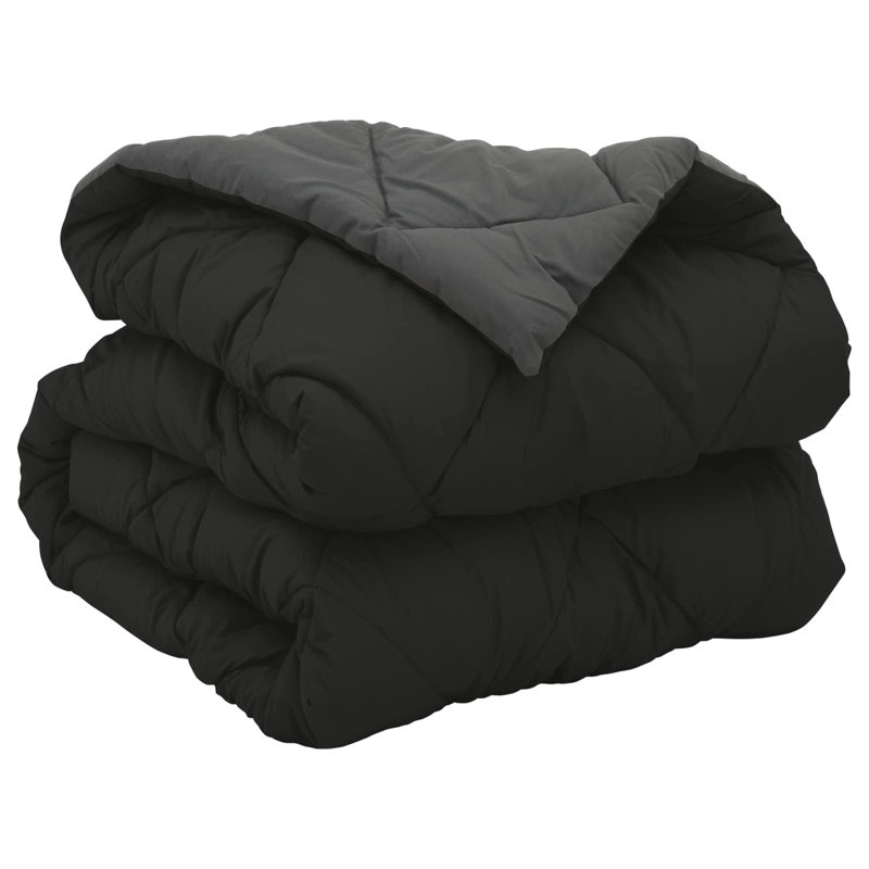  Full Year Duvet Black And Anthracite 220 X 140 Cm Microfiber, 135 x 220 cm