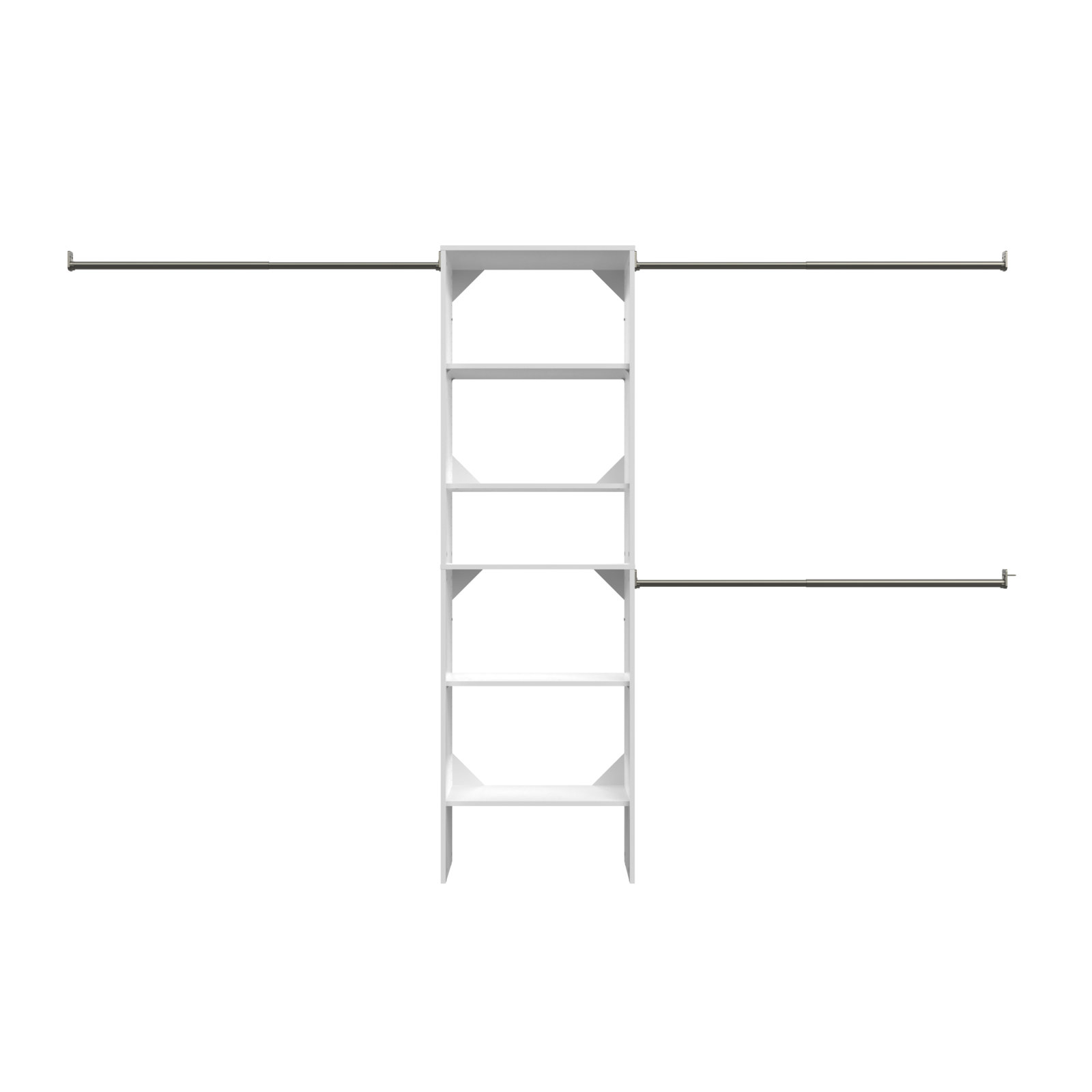 SuiteSymphony 84" W - 120" W Closet System with Drawer, Pure White