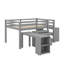 Lit mezzanine double avec armoire, tablettes et bureau-314677897