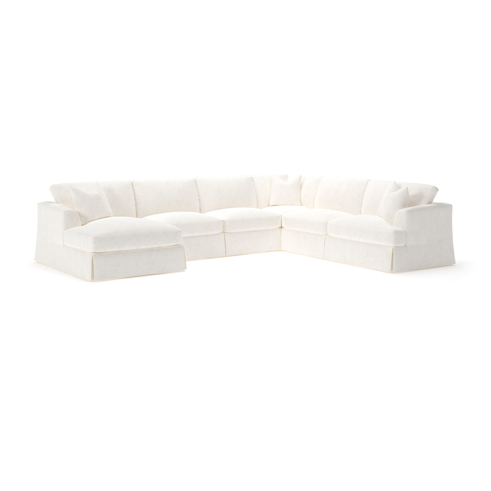 Lucia 151" W U-Shaped Sectional , Left Hand Facing, Bevin Natural Linen Blend