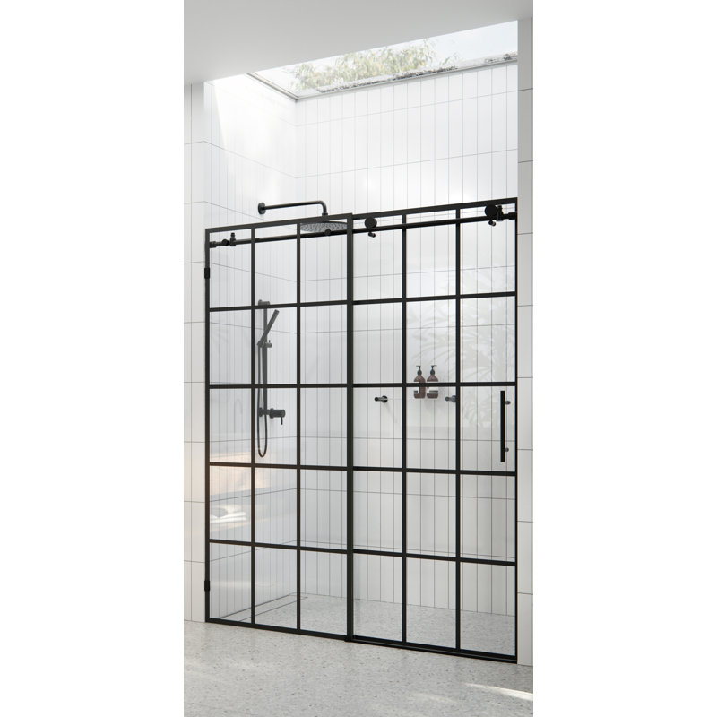 Esprit 56 in. - 60 in. x 78 in. French Monture Sliding Shower Door, Right Hand