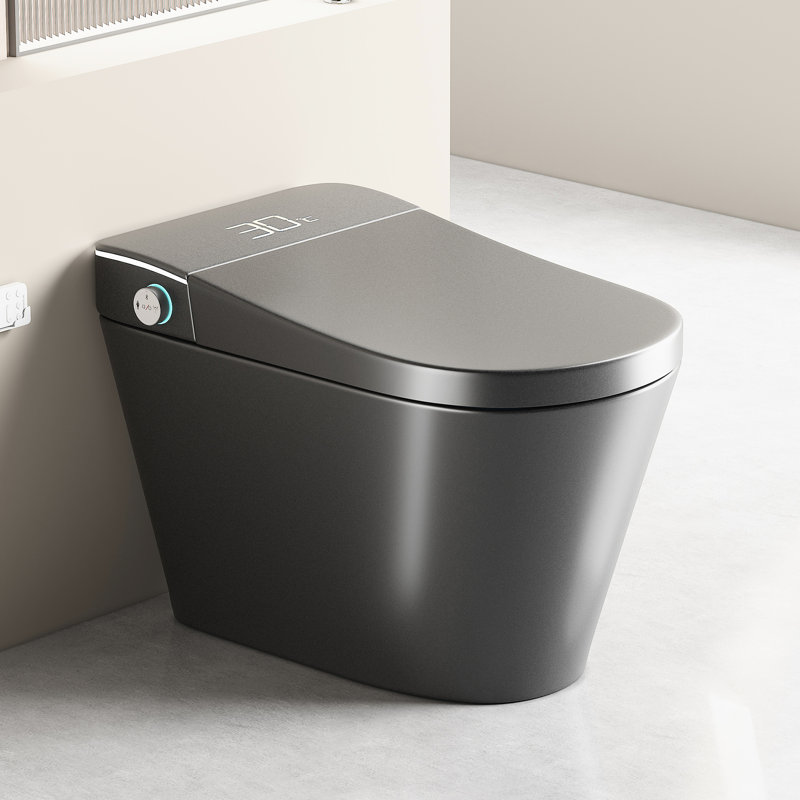 One Piece Toilet With Bidet, Auto Open/Close Seat, Heated Instant Warm Water, Grey - Multiple Flushing And Washing Options Intelligent Hands Operation, Flush, Seat Temperature Adjustment, Modes,