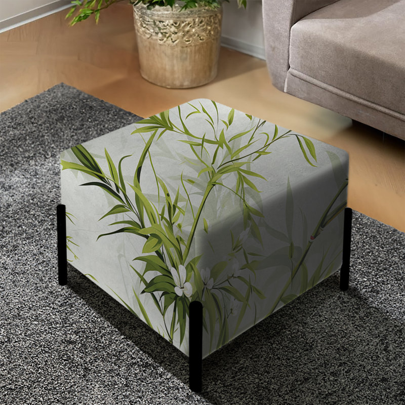 Repose-pieds carré en bambou Zen Haven I