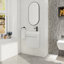 Meuble-lavabo mural 18 po avec lavabo en résine blanche et porte d'armoire à fermeture en douceur 18 po-603375389