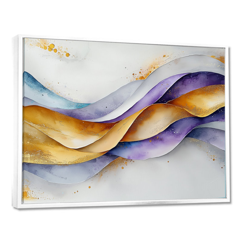 Amaral - Abstract Wall Art, Cadre flottant, H 24 po x l 32 po, Blanc