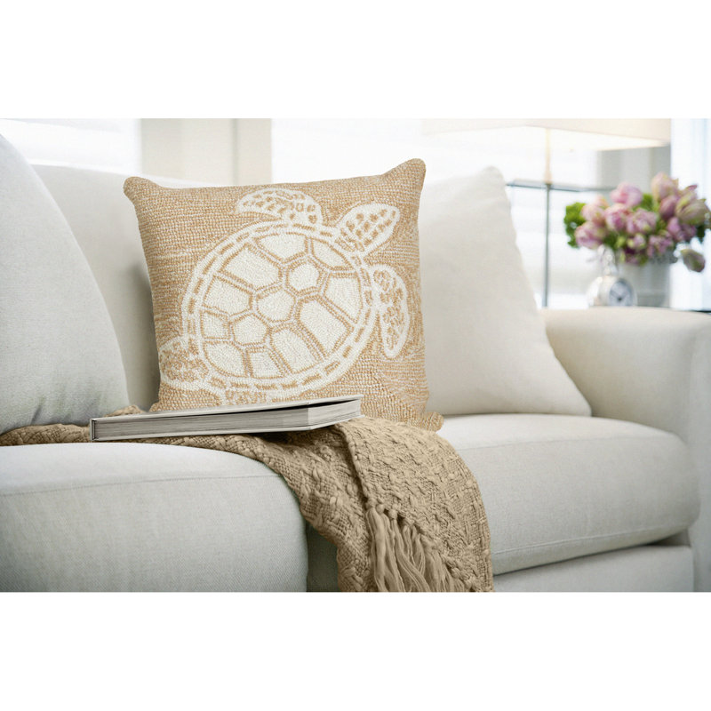 Outdoor Reversible Throw Pillow, Natural
