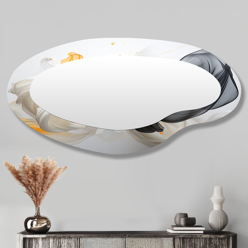 Grand miroir mural moderne blanc irrégulier