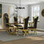 Ensemble de table de salle à manger de luxe avec 4 chaises en velours-180345255